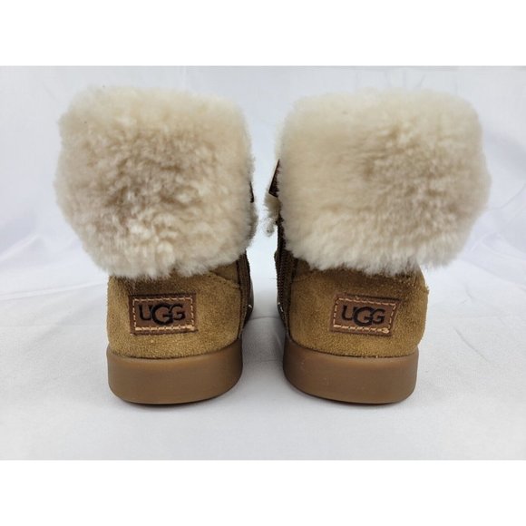 Ugg Ramona Sheepskin Leather Chestnut Brown Boots Infant Size 04/05 1095571I - Picture 6 of 12